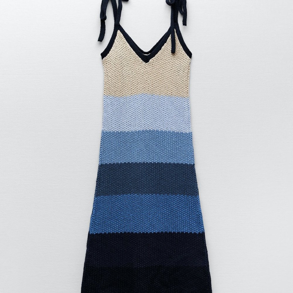 ZARA Color Block Knit Maxi Dress